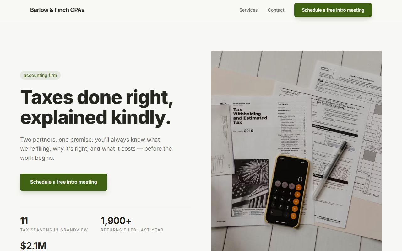 Accounting — Ledger template preview