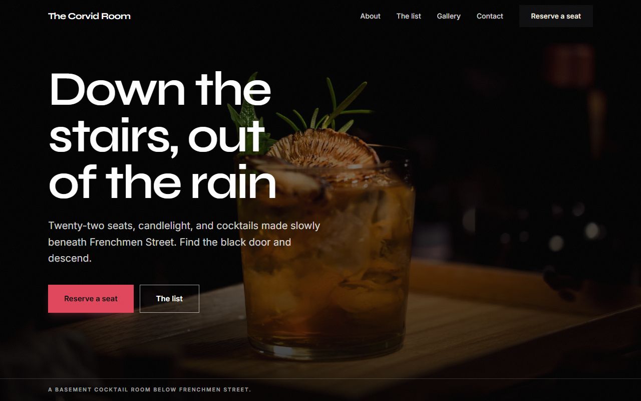 Bar — Noir template preview