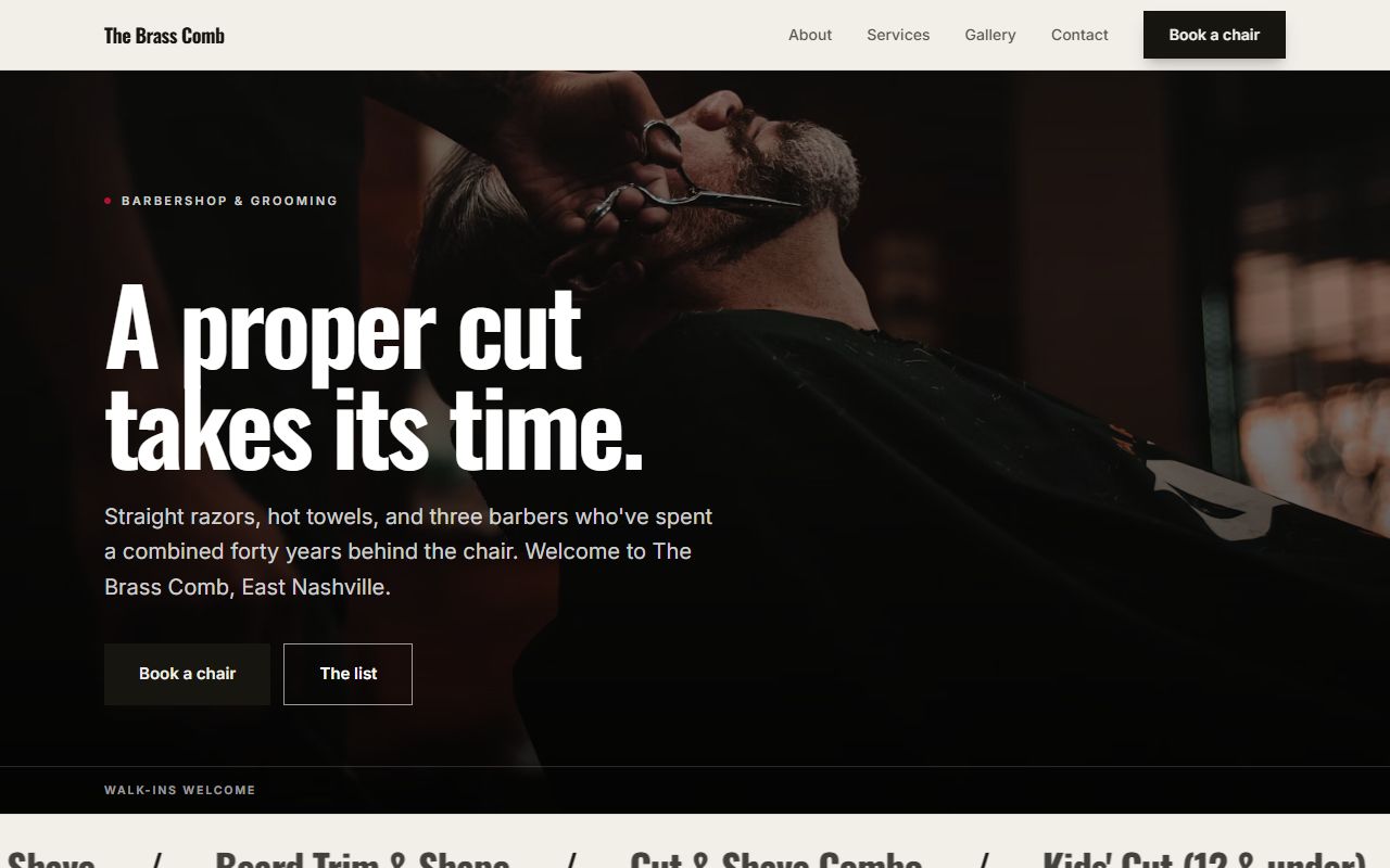 Barbershop — Classic template preview