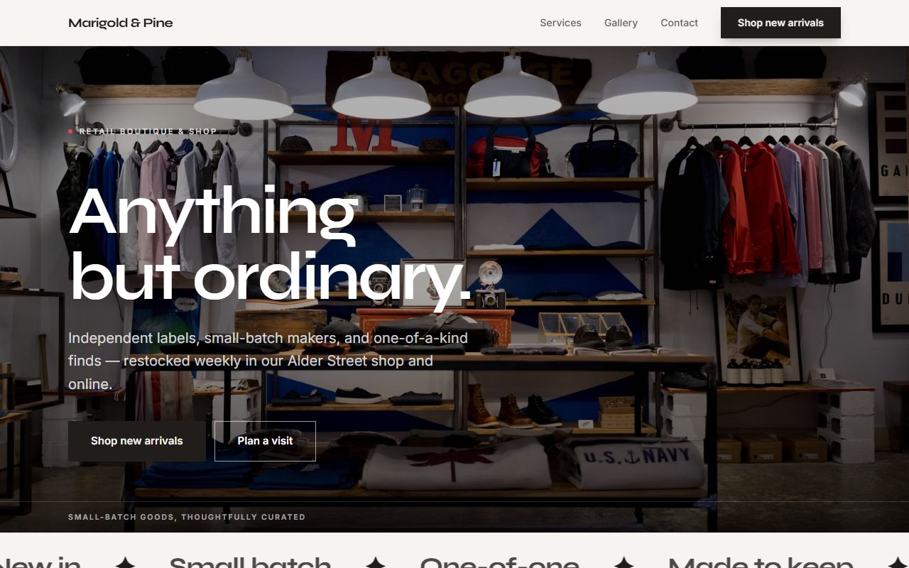 Boutique Modern template preview