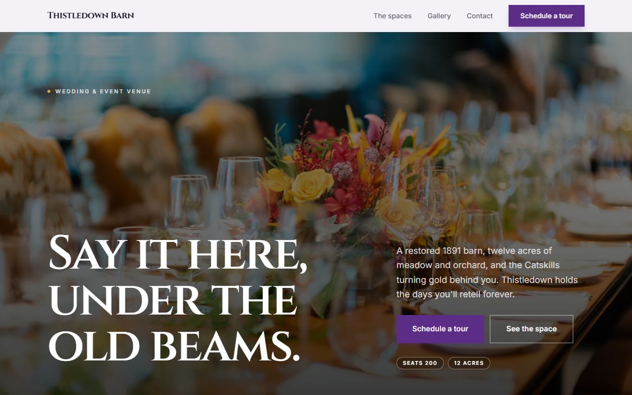 Events — Venue template preview