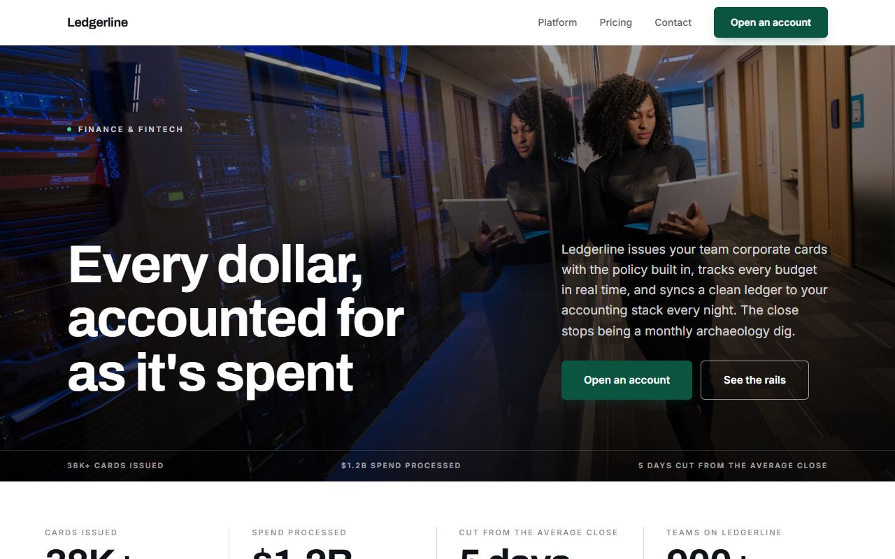 Fintech Modern template preview