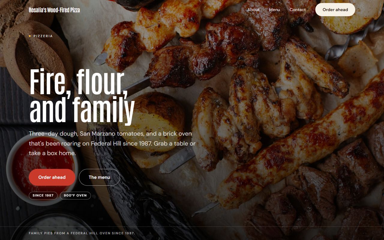 Pizzeria — Rustic template preview
