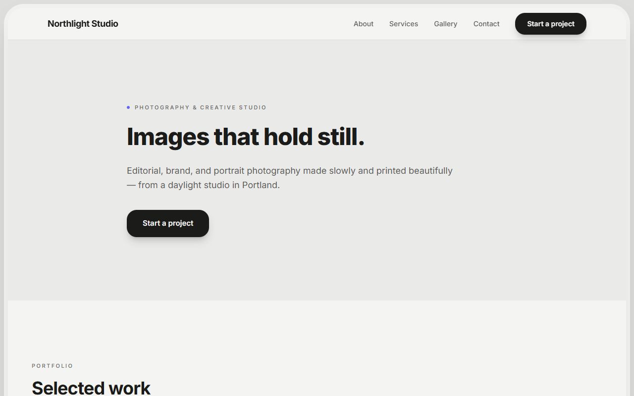Portfolio Minimal template preview