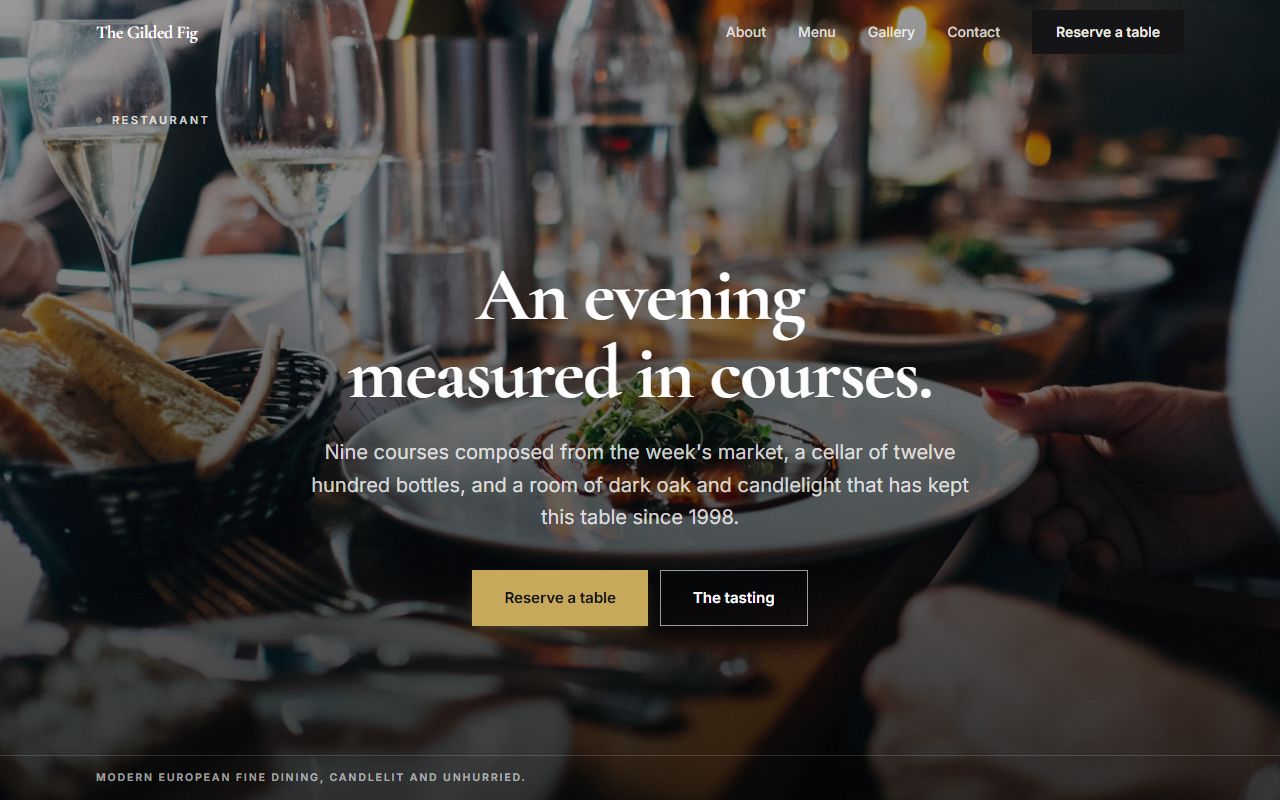 Restaurant — Elegant template preview