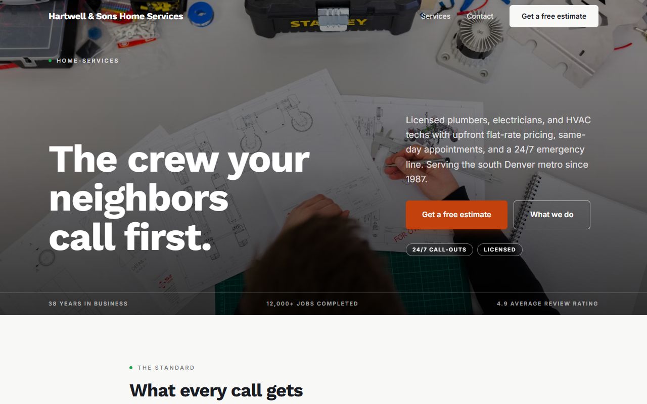 Home Services — Trusted Trade template preview