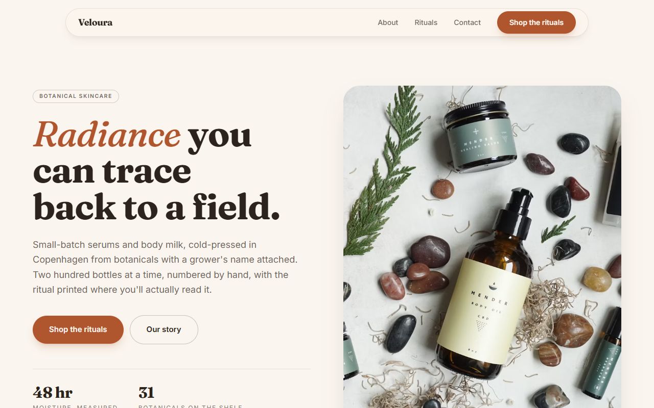 Veloura Glow template preview