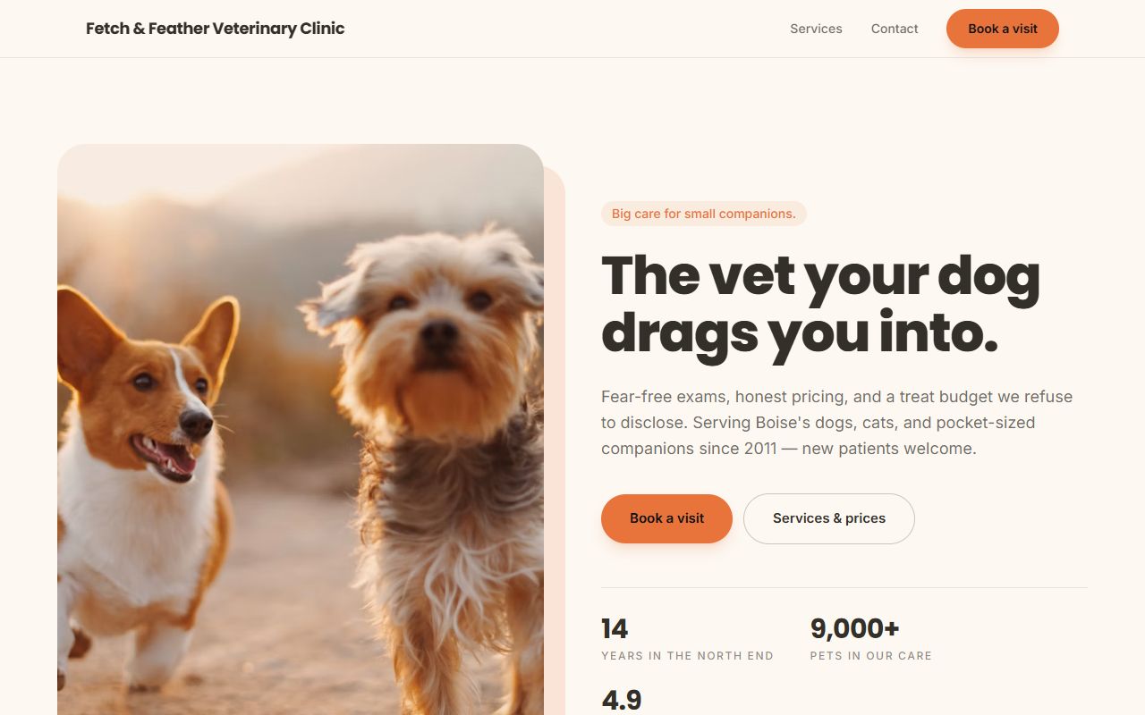 Vet — Friendly template preview
